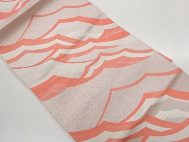 手織り紬抽象模様織出し名古屋帯